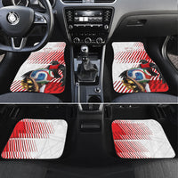 Personalized Austria Football Car Mats Unsere Burschen Striped Graphic With Action Player
