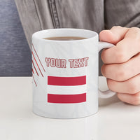 Personalized Austria Football Ceramic Mug Unsere Burschen Striped Graphic With Action Player