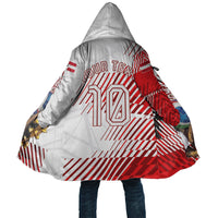 Personalized Austria Football Cloak Unsere Burschen Striped Graphic With Action Player