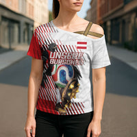 Personalized Austria Football Cross Shoulder Shirt Unsere Burschen Striped Graphic With Action Player