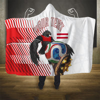 Personalized Austria Football Hooded Blanket Unsere Burschen Striped Graphic With Action Player