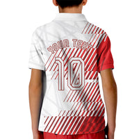 Personalized Austria Football Kid Polo Shirt Unsere Burschen Striped Graphic With Action Player