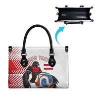 Personalized Austria Football Leather Bag Unsere Burschen Striped Graphic With Action Player