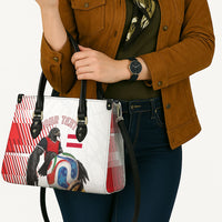 Personalized Austria Football Leather Bag Unsere Burschen Striped Graphic With Action Player