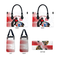 Personalized Austria Football Leather Bag Unsere Burschen Striped Graphic With Action Player