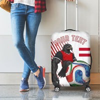 Personalized Austria Football Luggage Cover Unsere Burschen Striped Graphic With Action Player