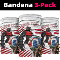 Personalized Austria Football Neck Gaiter Unsere Burschen Striped Graphic With Action Player