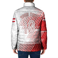 Personalized Austria Football Padded Jacket Unsere Burschen Striped Graphic With Action Player