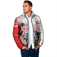 Personalized Austria Football Padded Jacket Unsere Burschen Striped Graphic With Action Player