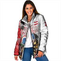 Personalized Austria Football Padded Jacket Unsere Burschen Striped Graphic With Action Player