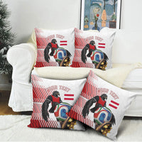 Personalized Austria Football Pillow Cover Unsere Burschen Striped Graphic With Action Player