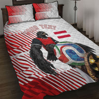 Personalized Austria Football Quilt Bed Set Unsere Burschen Striped Graphic With Action Player