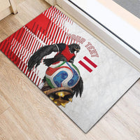 Personalized Austria Football Rubber Doormat Unsere Burschen Striped Graphic With Action Player