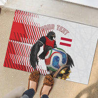 Personalized Austria Football Rubber Doormat Unsere Burschen Striped Graphic With Action Player