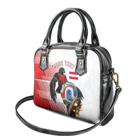Personalized Austria Football Shoulder Handbag Unsere Burschen Striped Graphic With Action Player