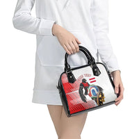 Personalized Austria Football Shoulder Handbag Unsere Burschen Striped Graphic With Action Player