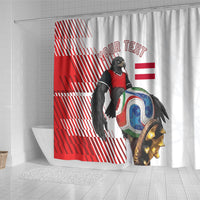 Personalized Austria Football Shower Curtain Unsere Burschen Striped Graphic With Action Player