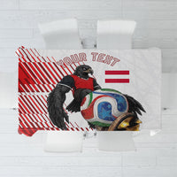 Personalized Austria Football Tablecloth Unsere Burschen Striped Graphic With Action Player