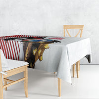 Personalized Austria Football Tablecloth Unsere Burschen Striped Graphic With Action Player