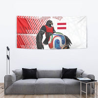 Personalized Austria Football Tapestry Unsere Burschen Striped Graphic With Action Player