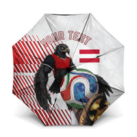 Personalized Austria Football Umbrella Unsere Burschen Striped Graphic With Action Player