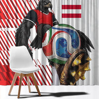 Personalized Austria Football Window Curtain Unsere Burschen Striped Graphic With Action Player