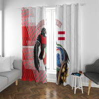 Personalized Austria Football Window Curtain Unsere Burschen Striped Graphic With Action Player