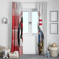 Personalized Austria Football Window Curtain Unsere Burschen Striped Graphic With Action Player