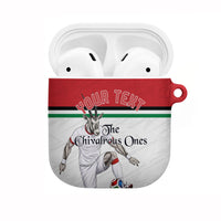 Personalized Jordan Football AirPods Case The Chivalrous Ones Soccer Player - Jordanian Flag Heritage
