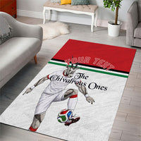 Personalized Jordan Football Area Rug The Chivalrous Ones Soccer Player - Jordanian Flag Heritage