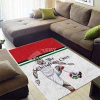 Personalized Jordan Football Area Rug The Chivalrous Ones Soccer Player - Jordanian Flag Heritage