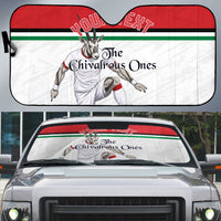 Personalized Jordan Football Auto Sun Shade The Chivalrous Ones Soccer Player - Jordanian Flag Heritage