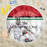 Personalized Jordan Football Beach Blanket The Chivalrous Ones Soccer Player - Jordanian Flag Heritage