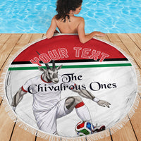 Personalized Jordan Football Beach Blanket The Chivalrous Ones Soccer Player - Jordanian Flag Heritage