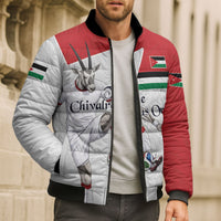 Personalized Jordan Football Bomber Puffer Jacket The Chivalrous Ones Soccer Player - Jordanian Flag Heritage