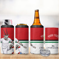 Personalized Jordan Football 4 in 1 Can Cooler Tumbler The Chivalrous Ones Soccer Player - Jordanian Flag Heritage