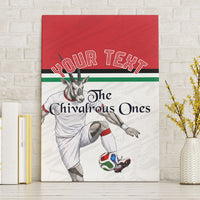 Personalized Jordan Football Canvas Wall Art The Chivalrous Ones Soccer Player - Jordanian Flag Heritage