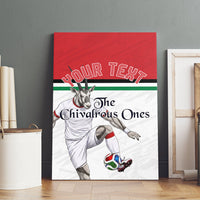 Personalized Jordan Football Canvas Wall Art The Chivalrous Ones Soccer Player - Jordanian Flag Heritage
