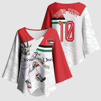 Personalized Jordan Football Kimono Sleeve Blouse The Chivalrous Ones Soccer Player - Jordanian Flag Heritage