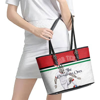 Personalized Jordan Football Leather Tote Bag The Chivalrous Ones Soccer Player - Jordanian Flag Heritage