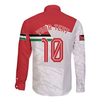 Personalized Jordan Football Long Sleeve Button Shirt The Chivalrous Ones Soccer Player - Jordanian Flag Heritage