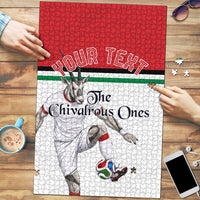 Personalized Jordan Football Puzzle The Chivalrous Ones Soccer Player - Jordanian Flag Heritage