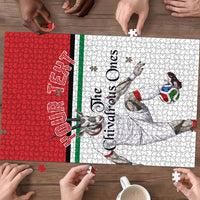 Personalized Jordan Football Puzzle The Chivalrous Ones Soccer Player - Jordanian Flag Heritage