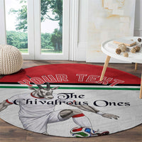 Personalized Jordan Football Round Carpet The Chivalrous Ones Soccer Player - Jordanian Flag Heritage