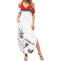 Personalized Jordan Football Summer Maxi Dress The Chivalrous Ones Soccer Player - Jordanian Flag Heritage