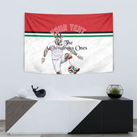 Personalized Jordan Football Tapestry The Chivalrous Ones Soccer Player - Jordanian Flag Heritage