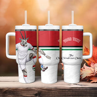 Personalized Jordan Football Tumbler With Handle The Chivalrous Ones Soccer Player - Jordanian Flag Heritage
