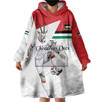 Personalized Jordan Football Wearable Blanket Hoodie The Chivalrous Ones Soccer Player - Jordanian Flag Heritage