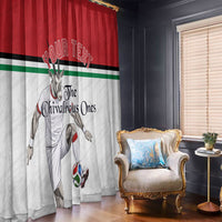 Personalized Jordan Football Window Curtain The Chivalrous Ones Soccer Player - Jordanian Flag Heritage