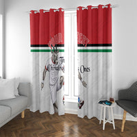 Personalized Jordan Football Window Curtain The Chivalrous Ones Soccer Player - Jordanian Flag Heritage